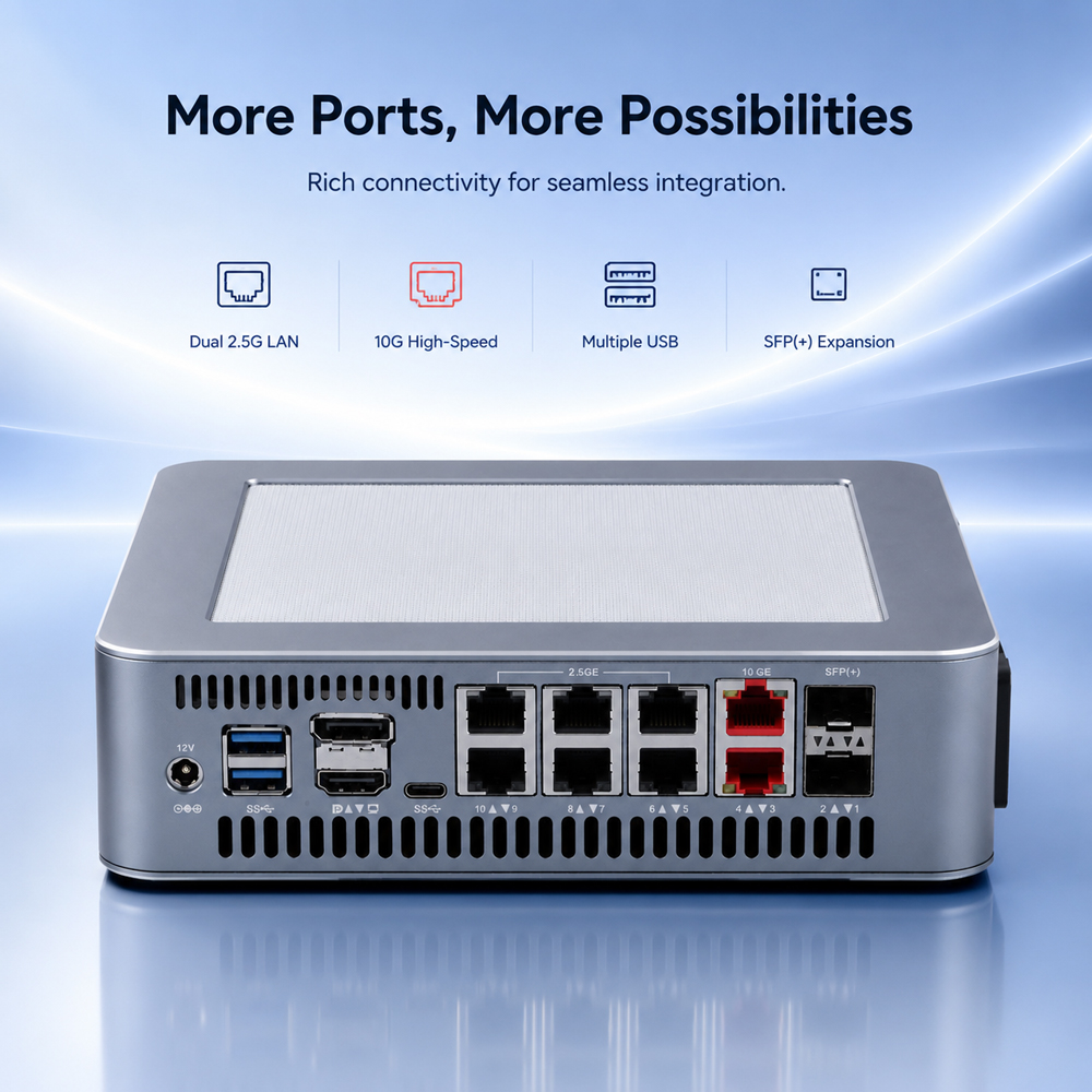 Qotom Q51551STミニPC インテル Core U - Dual Lan 10G Sfp+ Mini Pc のレビューと価格