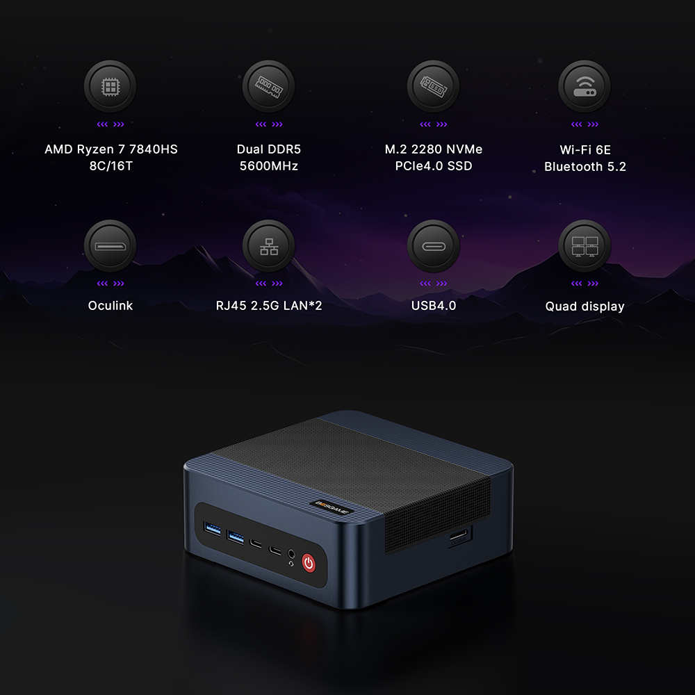 BOSGAME M4 NeoミニPC AMD Ryzen 7 - Amd Ryzen 7 7840Hs Mini Pc のレビューと価格